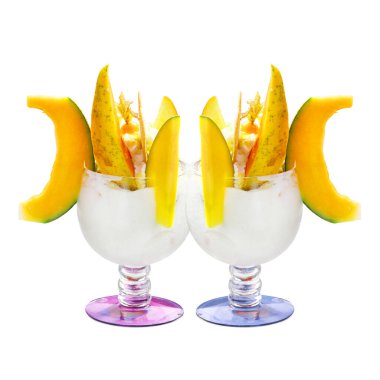 Tatlı konsepti. Donmuş yoğurt ya da yumuşak dondurma..