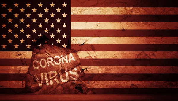 Usa Economia Concetto Virus Corona Impatto Del Coronavirus Borsa — Foto Stock