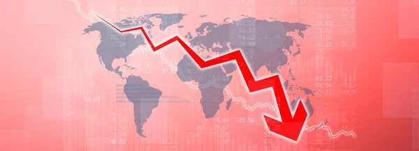 株式市場の暴落を表すグラフ 3Dイラスト — ストック写真