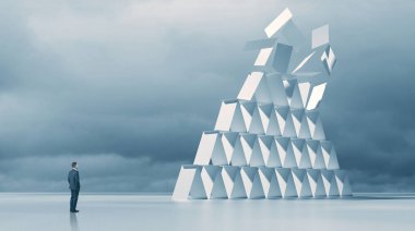 Kavramsal ekonomik borsa çöküşü. 3d illüstrasyon