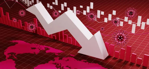 Conceito Economia Mundial Vírus Corona Impacto Coronavírus Bolsa Valores — Fotografia de Stock
