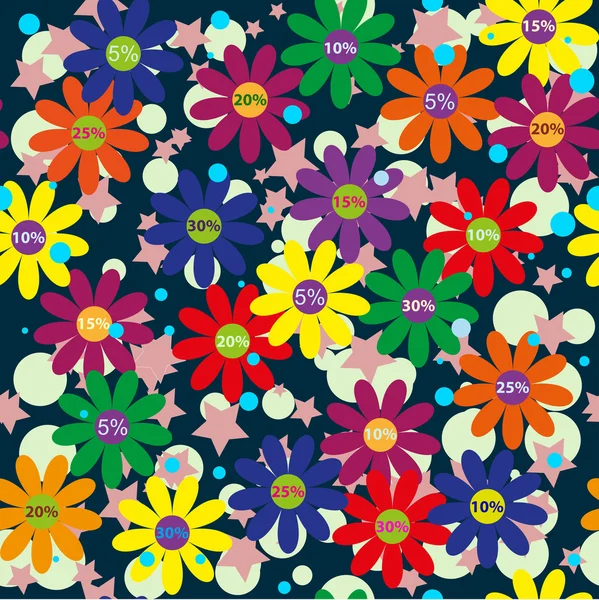 Glade colorato fiori sconto — Vettoriale Stock