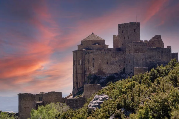 Castillo Loarre Средневековая Оборонительная Романская Крепость Уэска Арагон Испания — стоковое фото