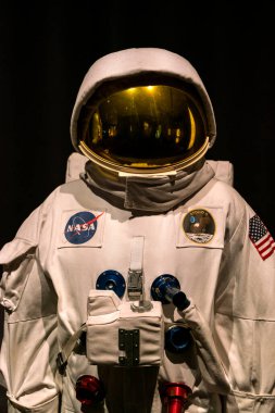 ZARAGOZA, İSPAN. 15 Şubat 2020. NASA Apollo II uzay giysisinin yeniden yaratılması.