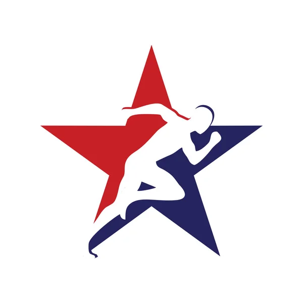 ランニングとマラソンのロゴベクトル — ストックベクタ