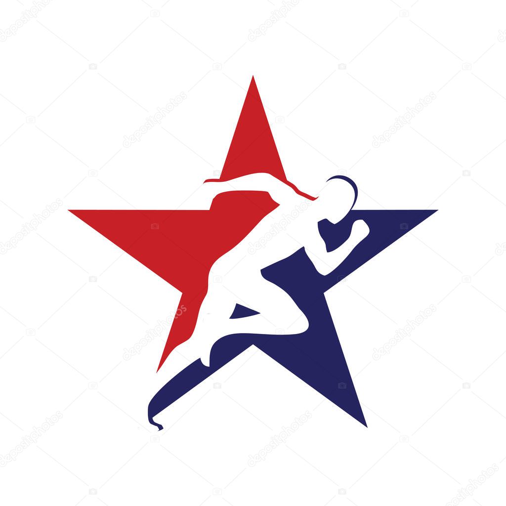 Running and Marathon Logo Vector