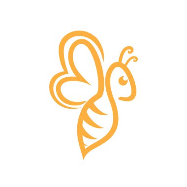 Arı logosu. Bal çiftliği logo vektör şablonu