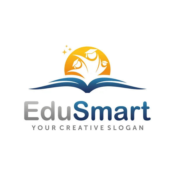 Eğitim Akademisi Logosu. Çevrimiçi Okul ve Logo Tasarım Şablonu