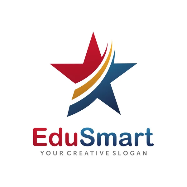 Smart Education Logo Inglês Escola Online Aprendizagem Logo Vector Template —  Vetores de Stock