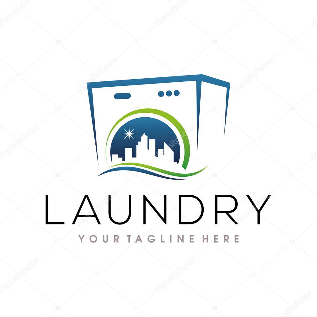 Laundry Logo. Dry Cleaning Logo Vector Template