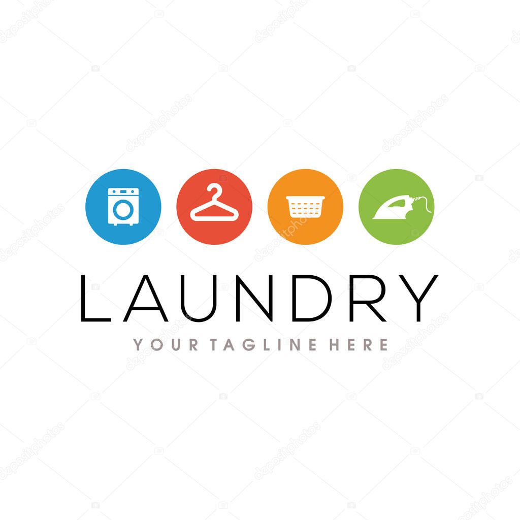 Laundry Logo. Dry Cleaning Logo Vector Template