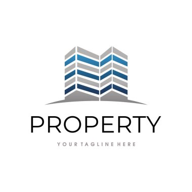 Emlak logosu. Bina ve Logo Vektör Şablonu