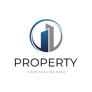 Emlak logosu. Bina ve Logo Vektör Şablonu