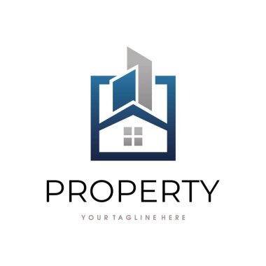 Emlak logosu. Bina ve Logo Vektör Şablonu