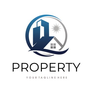 Emlak logosu. Bina ve Ev Logosu tasarım şablonu