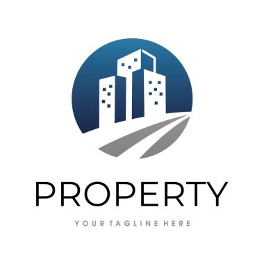 Emlak logosu. Bina ve Ev Logosu tasarım şablonu