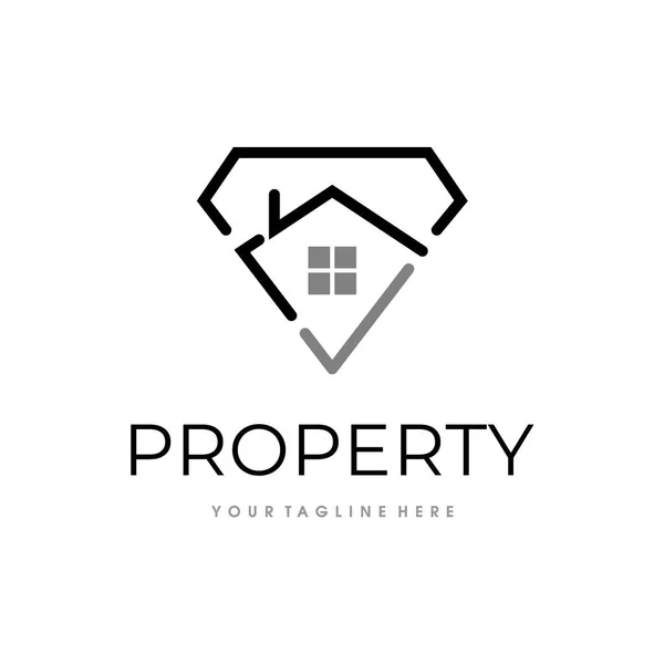 Real Estate Logo Building House Agency Logo Design Vector — Stockový vektor