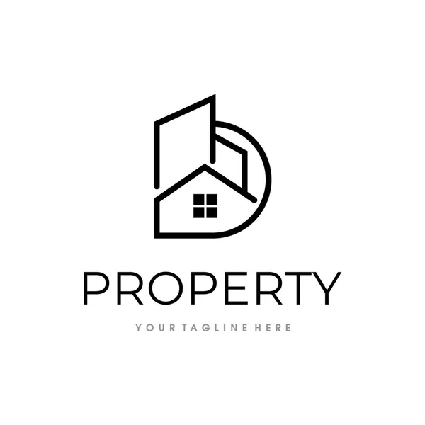Логотип Недвижимости Строительное Домостроительное Агентство Вектор Дизайна — стоковый вектор