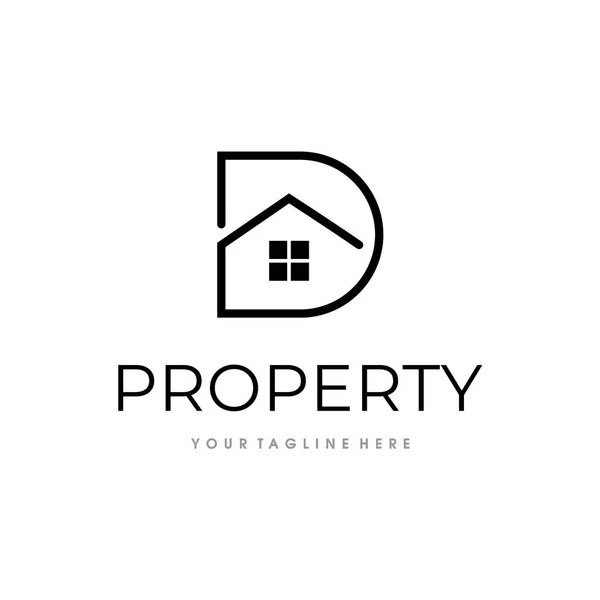 Real Estate Logo Building House Agency Logo Design Vector — Stockový vektor