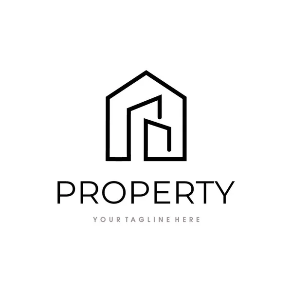 Real Estate Logo Building House Agency Logo Design Vector — Stock Vector