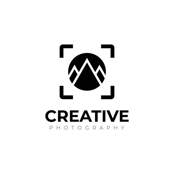 Resenärsfotografi Landskap Fotografi Logotyp Design Inspiration — Stock vektor