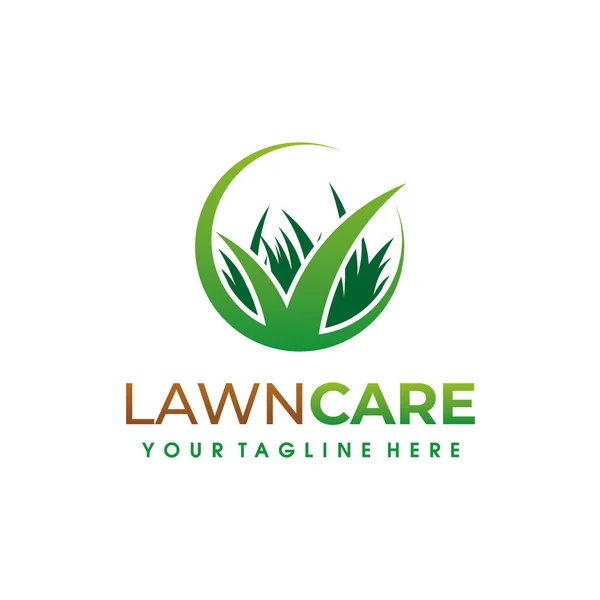 법률상의 특례이다 Lawn Services Logo Design Vector — 스톡 벡터