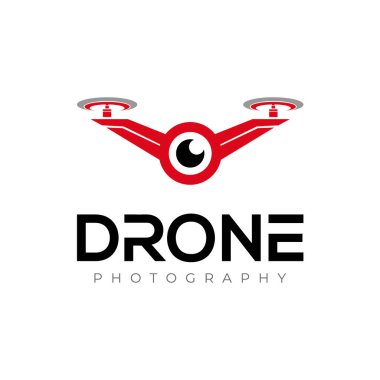 Drone Logosu. Drone Fotoğrafçılık ve Hava Aracı Logo Tasarım Vektörü