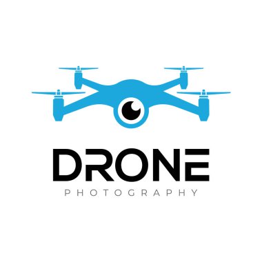 Drone Logosu. Drone Fotoğrafçılık ve Hava Aracı Logo Tasarım Vektörü