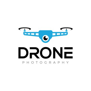 Drone Logosu. Drone Fotoğrafçılık ve Hava Aracı Logo Tasarım Vektörü