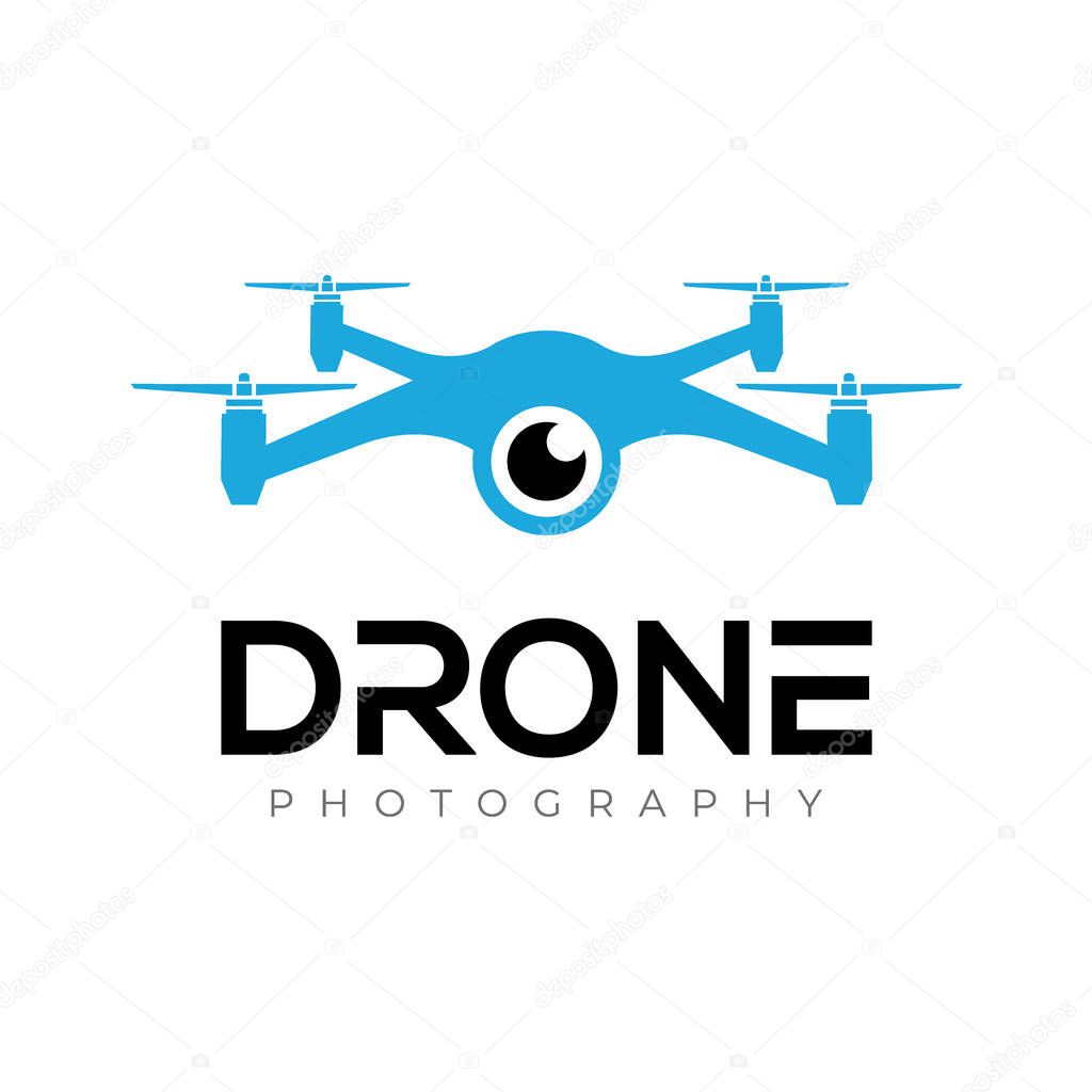 Drone Logo. Drone Photography, and Aerial drone Logo Design Vector