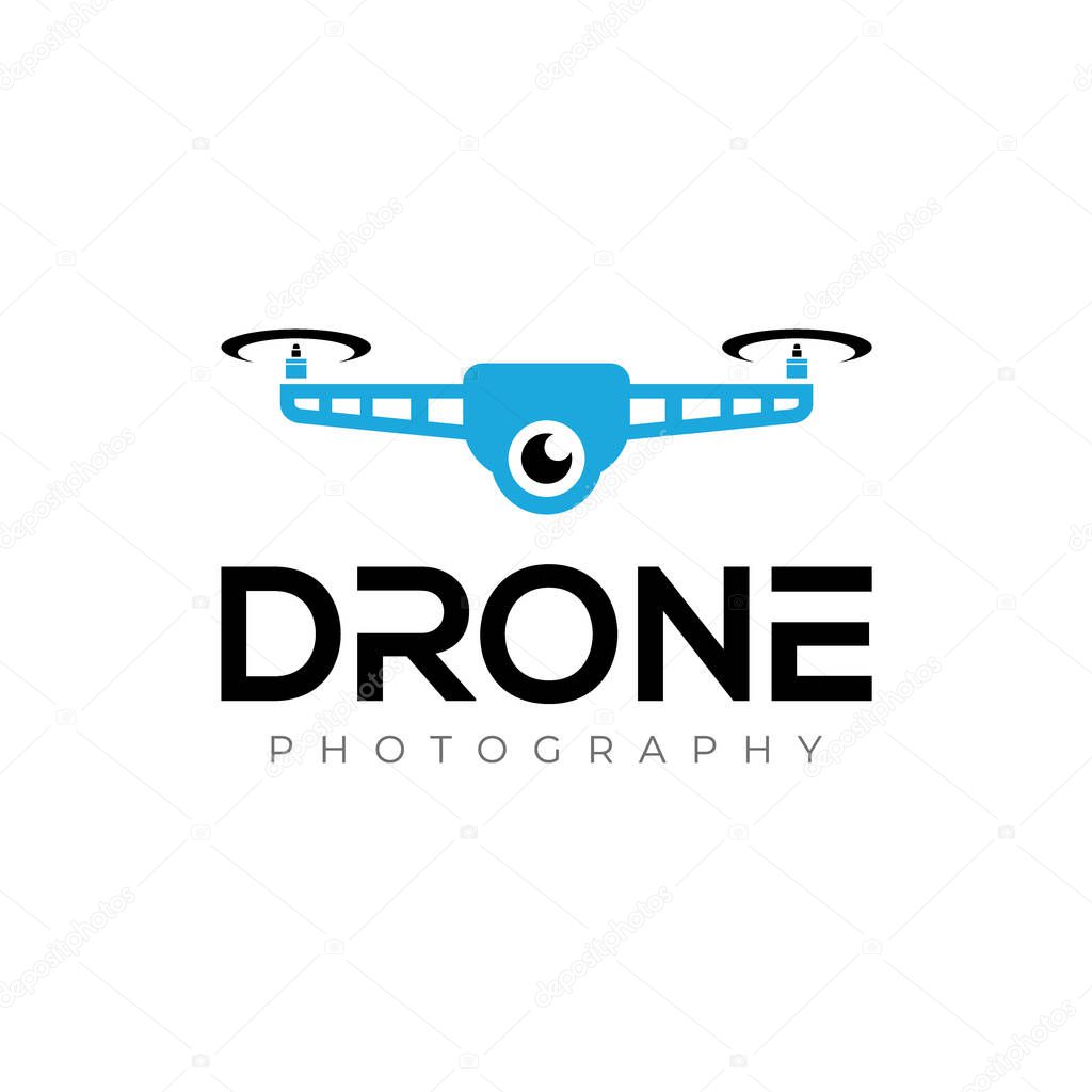 Drone Logo. Drone Photography, and Aerial drone Logo Design Vector