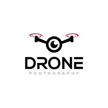 Drone Logosu. Drone Fotoğrafçılık ve Hava Aracı Logo Tasarım Vektörü