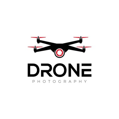Drone Logosu. Drone Fotoğrafçılık ve Hava Aracı Logo Tasarım Vektörü
