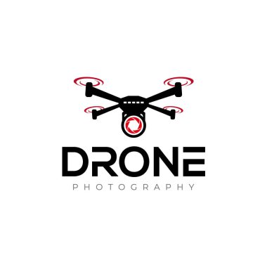 Drone Logosu. Drone Fotoğrafçılık ve Hava Aracı Logo Tasarım Vektörü