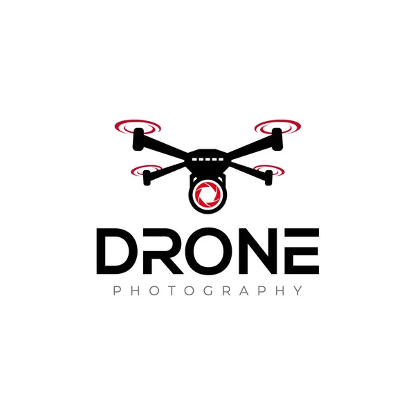 Logo Drone Photographie Drone Vecteur Conception Logo Drone Aérien — Image vectorielle