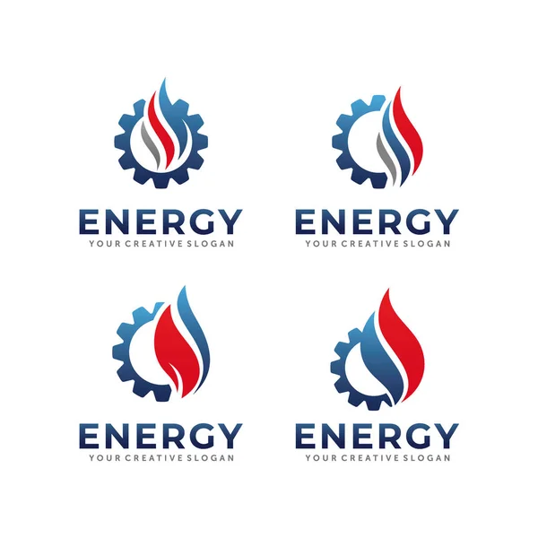 Logotipo Gás Petróleo Vetor Design Logotipo Energia — Vetor de Stock