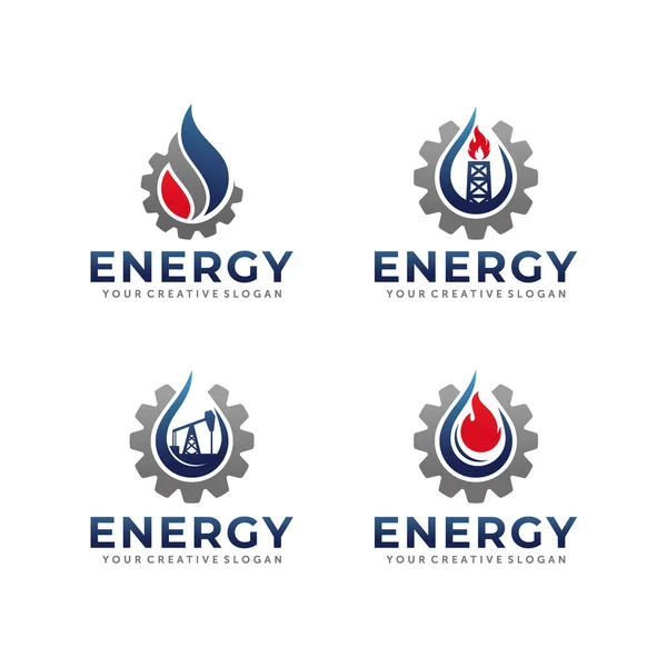Logotipo Gás Petróleo Vetor Design Logotipo Energia — Vetor de Stock