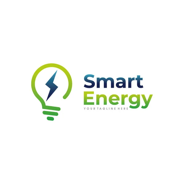 Verde Smart Energy Logo Design Vector — Vetor de Stock