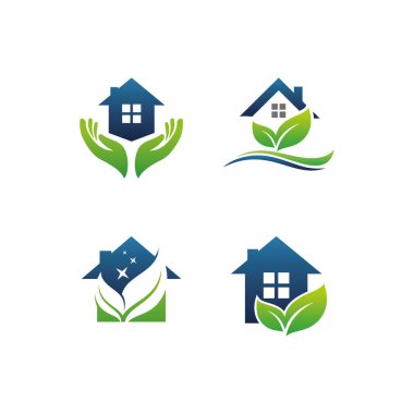Ev Temizleme Logosu. Temizlik Hizmeti Logosu Tasarım Vektörü