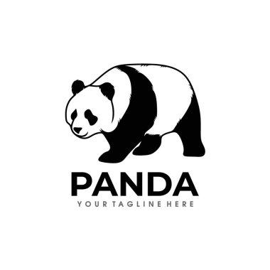 Panda Logo tasarım vektör çizimi
