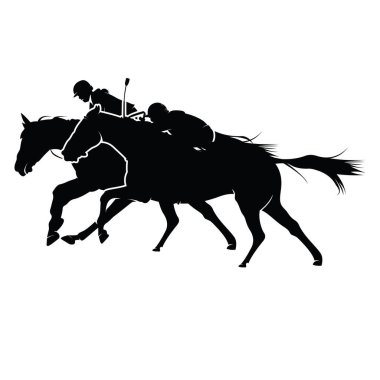 At yarışı logosu. At Tasarımı Silüet Resimlendirme Vektör Şablonu