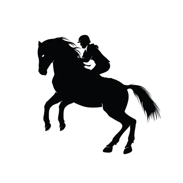 Логотип Перегонів Коней Дизайн Коней Силует Ілюстрація Векторний Шаблон — стоковий вектор