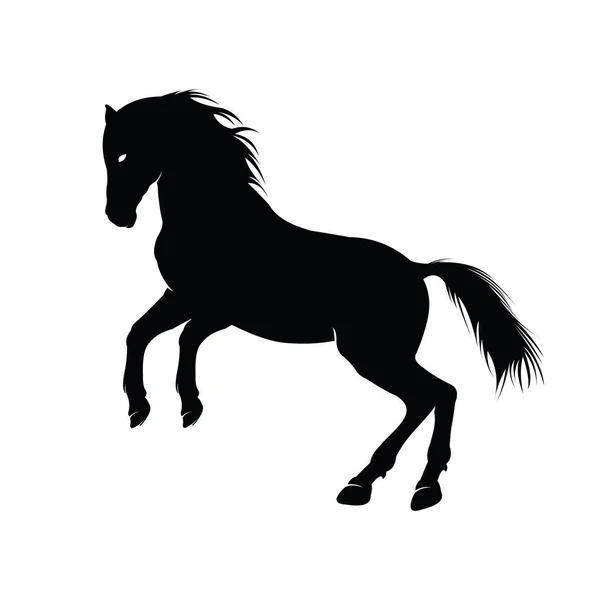 Black Horse Logo Pferd Design Silhouette Illustration Vektor Vorlage — Stockvektor