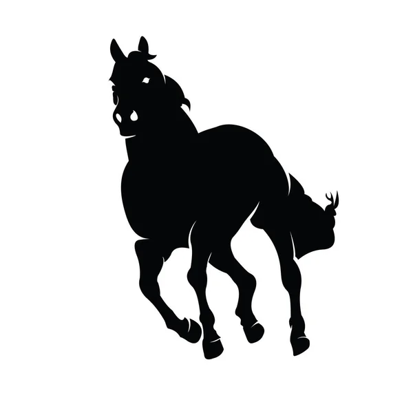 Logo Black Horse Šablona Silueta Siluety Návrhu Koně — Stockový vektor