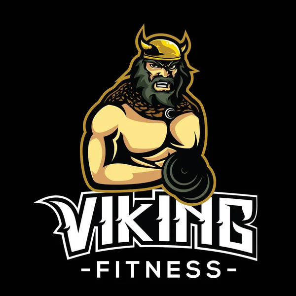 Diseño Logo Vikingo Plantilla Vector Logotipo Fitness Viking Warrior — Vector de stock