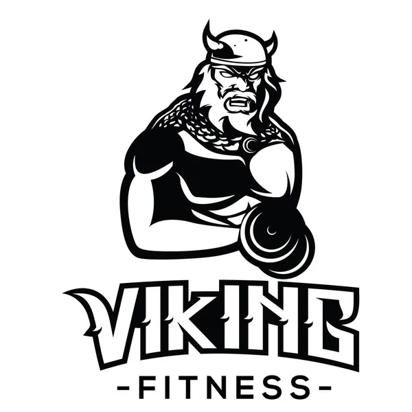 Viking Logo Design Modelo Vetor Logotipo Viking Warrior Fitness — Vetor de Stock