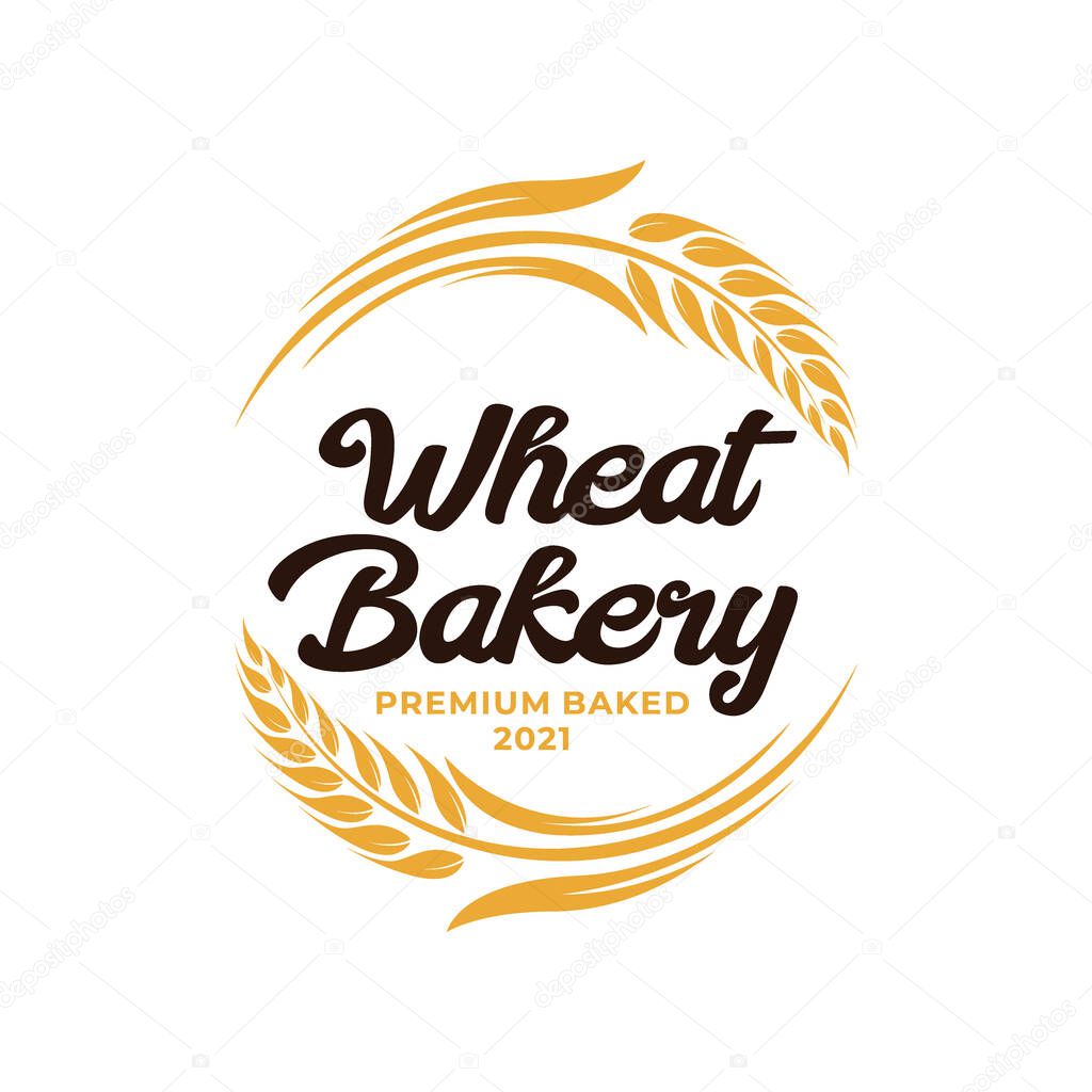 Wheat Bakery Logo. Wheat rice agriculture logo Inspiration template vector