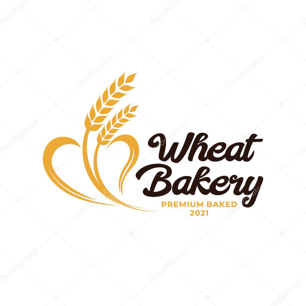 Wheat Bakery Logo. Wheat rice agriculture logo Inspiration template vector
