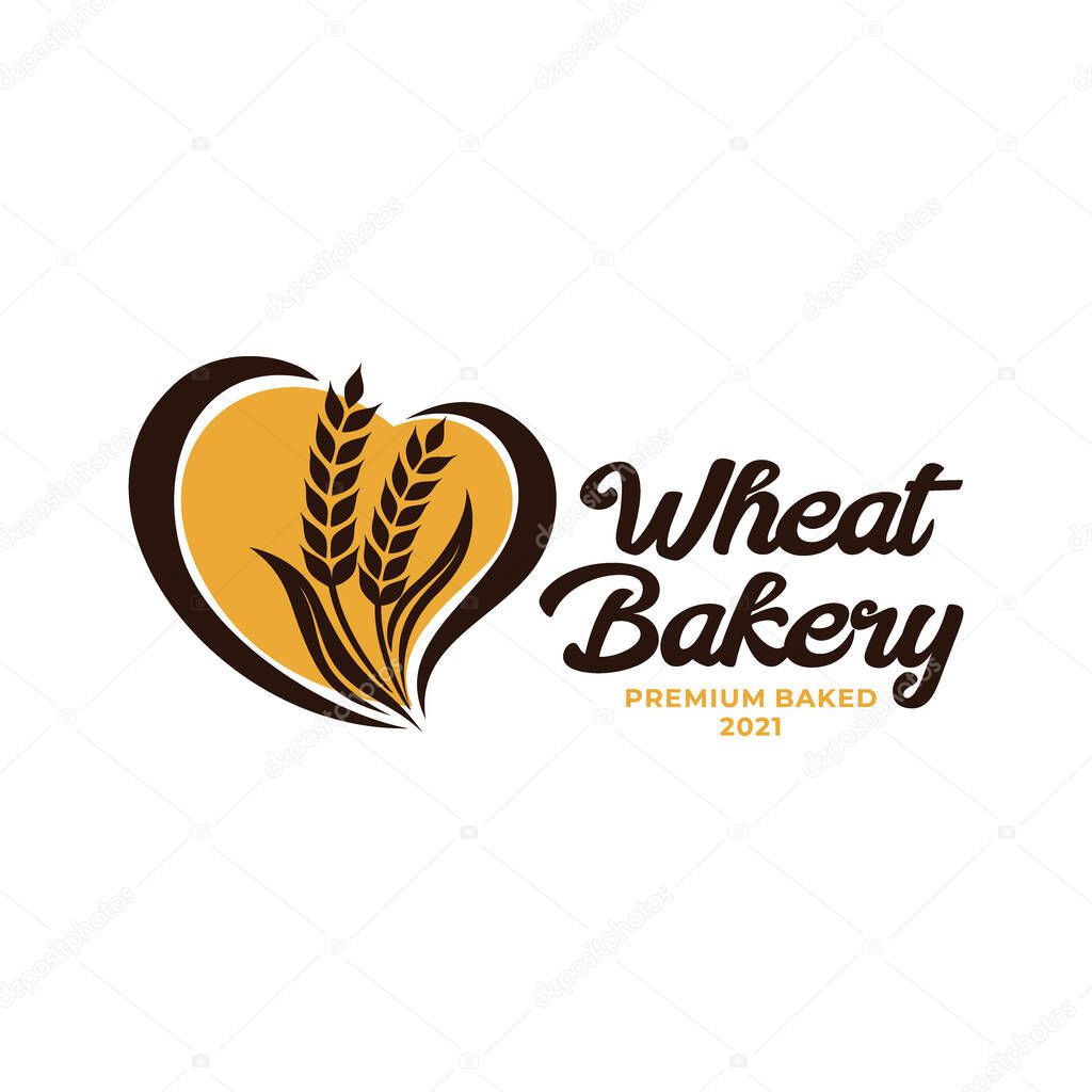 Wheat Bakery Logo. Wheat rice agriculture logo Inspiration template vector