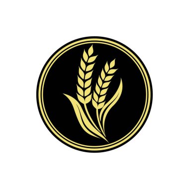 Buğday pirinç tarım logosu ilham şablonu vektörü